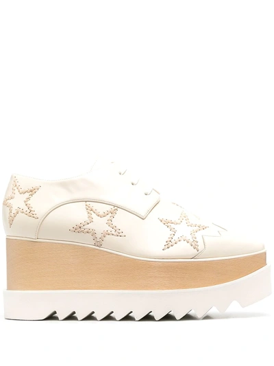 Stella Mccartney Elyse Star-embroidered Platform Shoes In K929 Cream