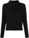 Kenzo Split Neck Top In Black