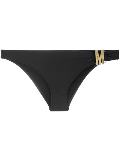 Moschino M Plaque Bikini Briefs In Black