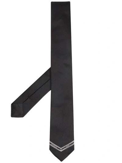Givenchy Logo Print Tie In Black