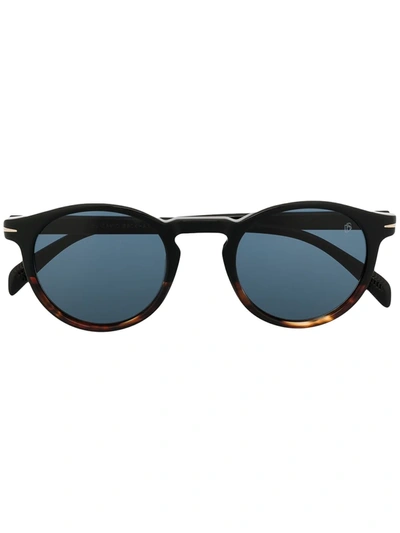 Eyewear By David Beckham Tortoise Shell Round Sunglasses In Brown