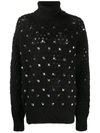 JUNYA WATANABE OPEN KNIT JUMPER WITH ROCKSTUD DETAILING