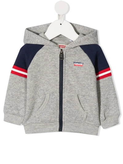 Levi's Babies' Hooded Zip-up Jacket In Grey