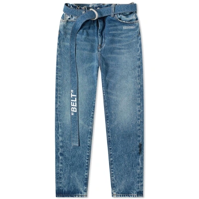 Off-white Slim Belt Jean In Blue
