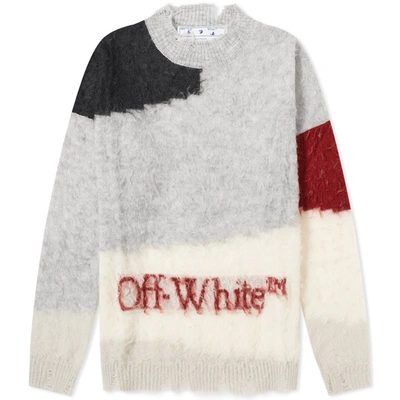Off-white Punked Crew Knit In Grey