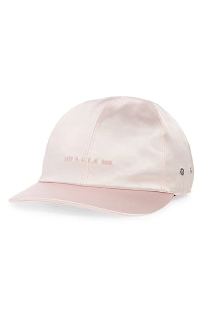 Alyx Logo Embroidered Satin Baseball Cap In Ghost Pink