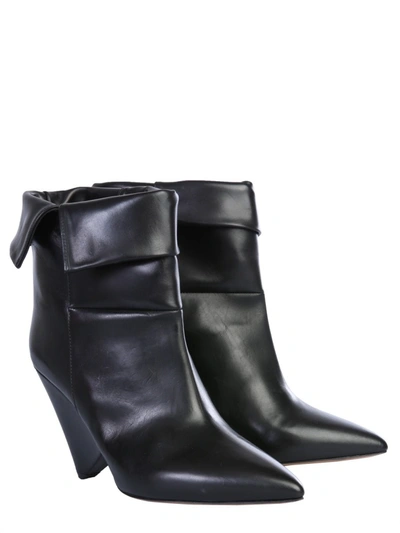 Isabel Marant Étoile Luido Black Leather Ankle Boots