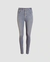 ANN TAYLOR PETITE SCULPTING POCKET HIGH RISE SKINNY JEANS IN SILVER GREY WASH,553104