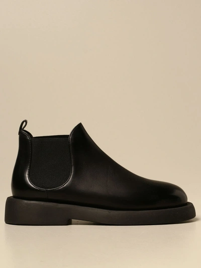 Marsèll Flat Booties Mars&egrave;ll Gommello Chelsea Boot In Leather In Black