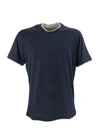 BRUNELLO CUCINELLI SLIM FIT CREWNECK T-SHIRT IN SILK AND COTTON JERSEY WITH FAKE OVERLAY,11584280