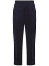 Thom Browne Trousers With Contrast Stitching In Blue
