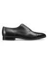 Santoni Cap Toe Leather Oxford Shoes In Black