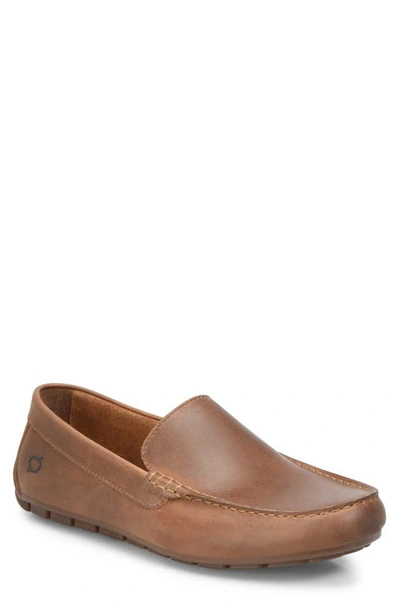 Born Allan Moc Toe Driving Shoe In Tan Brown Leather