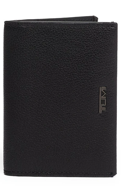 Tumi Nassau Slg Leather Card Case In Black Texture