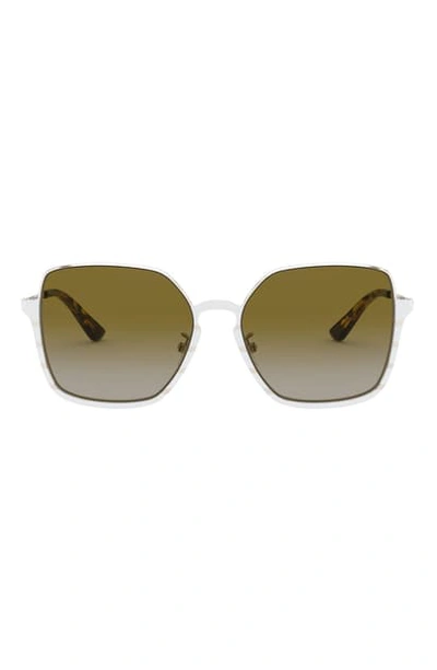Tory Burch 56mm Gradient Square Sunglasses In Gold/ Brown Gradient