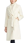 Ralph Lauren Wool Blend Wrap Coat In Moda Cream