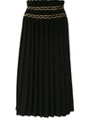 DION LEE CHAIN-EMBELLISHED PLEATED SKIRT