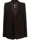 RICK OWENS CORDUROY SINGLE-BREASTED BLAZER