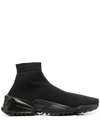 Ferragamo Sock-style High-top Sneakers In Black