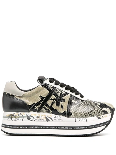 Premiata Beth Platform Trainers In Animal Print