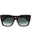 Moschino Eyewear Studded Square Frame Sunglasses In Black