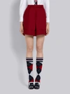 THOM BROWNE THOM BROWNE RED SHETLAND WOOL FRAYED HIGH WAISTED SHORT,FTC363T0379314832123