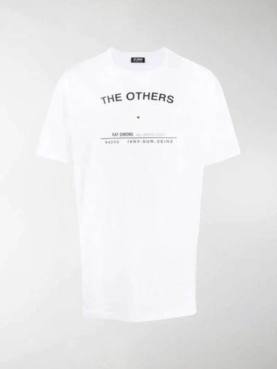Raf Simons Printed Jersey Cotton T-shirt In White