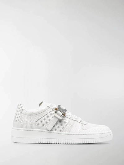 Alyx Perforated Buckled-detail Sneakers In White