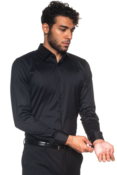 Hugo Boss Boss Herwing Dress Shirt Black Cotton Man