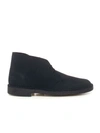 CLARKS SUEDE ANKLE BOOTS BLUE LEATHER MAN