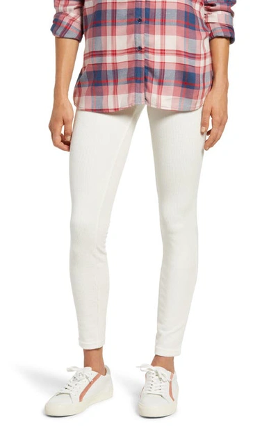 Hue Corduroy Leggings In White Satin
