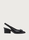 Ferragamo Viva 55 Slingback Mules In Lambskin In Black