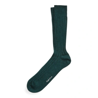 Polo Ralph Lauren Ribbed Cashmere-blend Dress Socks In Forest