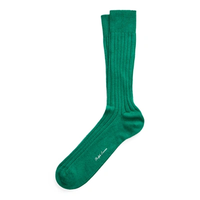 Polo Ralph Lauren Ribbed Cashmere-blend Dress Socks In Green