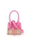 JACQUEMUS JACQUEMUS LE CHIQUITO WICKER AND LEATHER MICRO BAG
