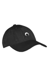 Marine Serre Logo-embroidered Recycled Shell Baseball Cap In Black