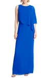 HALSTON HERITAGE ONE-SHOULDER ASYMMETRICAL OVERLAY GOWN,3012278