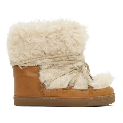 Isabel Marant Nowles人造羊毛皮雪地靴 In Beige