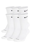 Nike Dry 6-pack Everyday Plus Cushion Crew Training Socks In White/ Black