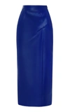 ALEKSANDRE AKHALKATSISHVILI HIGH-RISE FAUX LEATHER PENCIL SKIRT