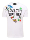 DSQUARED2 LOVE THY BROTHER T-SHIRT IN WHITE