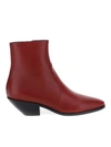 SAINT LAURENT LUKAS WEST BOOTIES IN RED