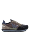 EMPORIO ARMANI RIPSTOP NYLON SNEAKERS IN BROWN