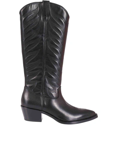 Ash Mustang Leather Delirium Boots In Black