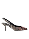 DOLCE & GABBANA KITTEN HEEL SLINGBACKS IN MULTICOLOR