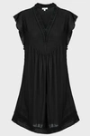 Poupette St Barth Sasha Flutter Sleeve Mini Dress In Black