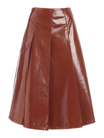 Vivetta Pleated Skirt In Brown