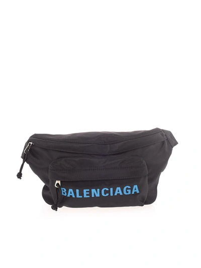 Balenciaga Wheel Logo-embroidered Belt Bag In Black