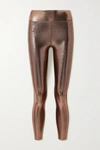 Heroine Sport Marvel Metallic High Waist Leggings In Bronze