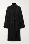DOLCE & GABBANA OVERSIZED BELTED CABLE-KNIT WOOL AND CASHMERE-BLEND CARDIGAN